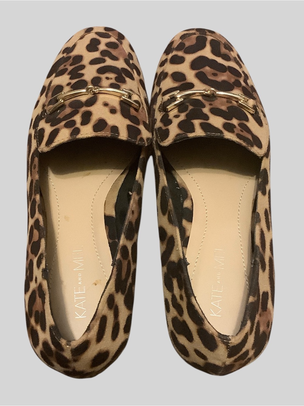 Kate and Mel Leopard Print Loafers Gold Hardware Women’s Size 7 - Picture 8 of 12